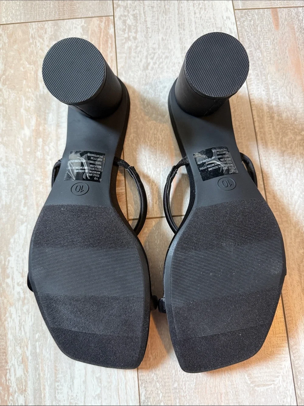a new day Black Strappy Block Heel Sandals